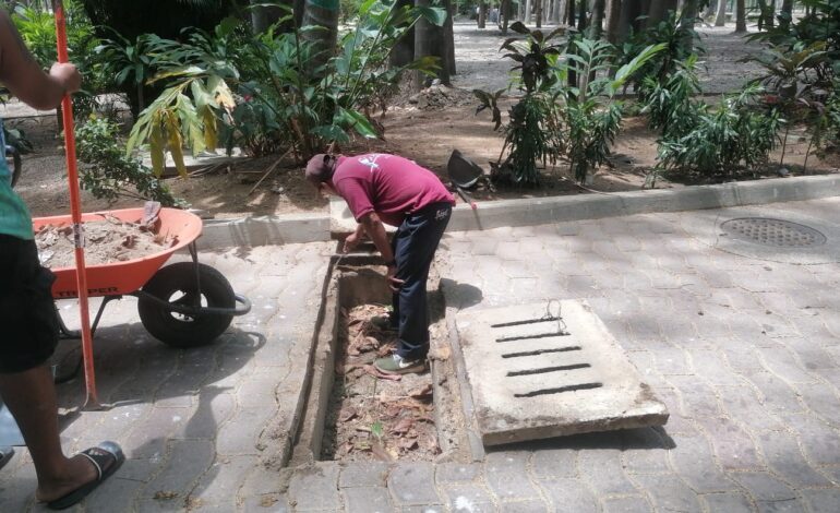 Previo a las lluvias se iniciaron los trabajos de limpieza de rejillas en el Parque Papagayo