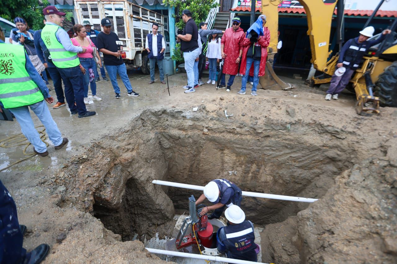 Gobierno del Estado y Federal trabajan en rehabilitación de sistemas de agua en Acapulco, se invierten más de 139 MDP