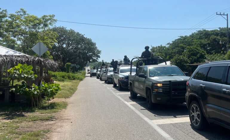 Se mantiene fuerte presencia de instancias de seguridad en Tecpan de Galeana